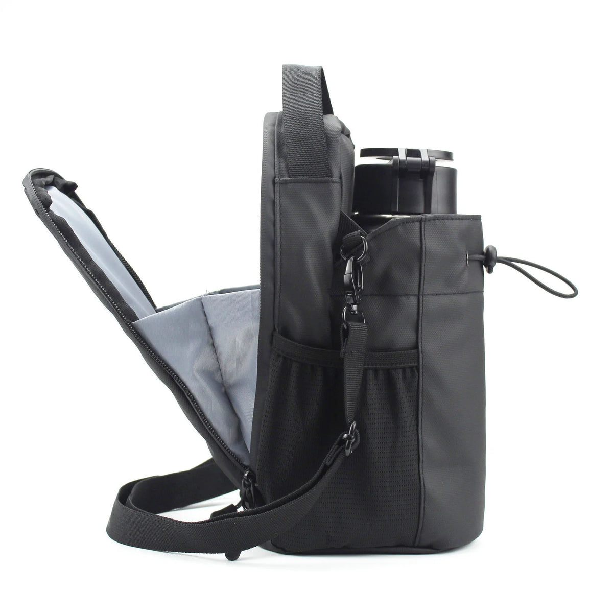 Bolsa magnética para gimnasio con portabotellas y bolsillo para móvil